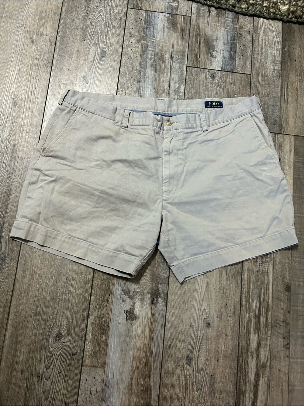 Polo by Ralph Lauren Men's Light Beige grey Chino Shorts classic 6”